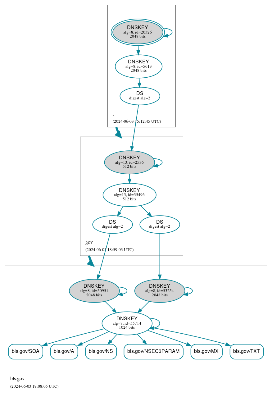 DNSSEC authentication graph