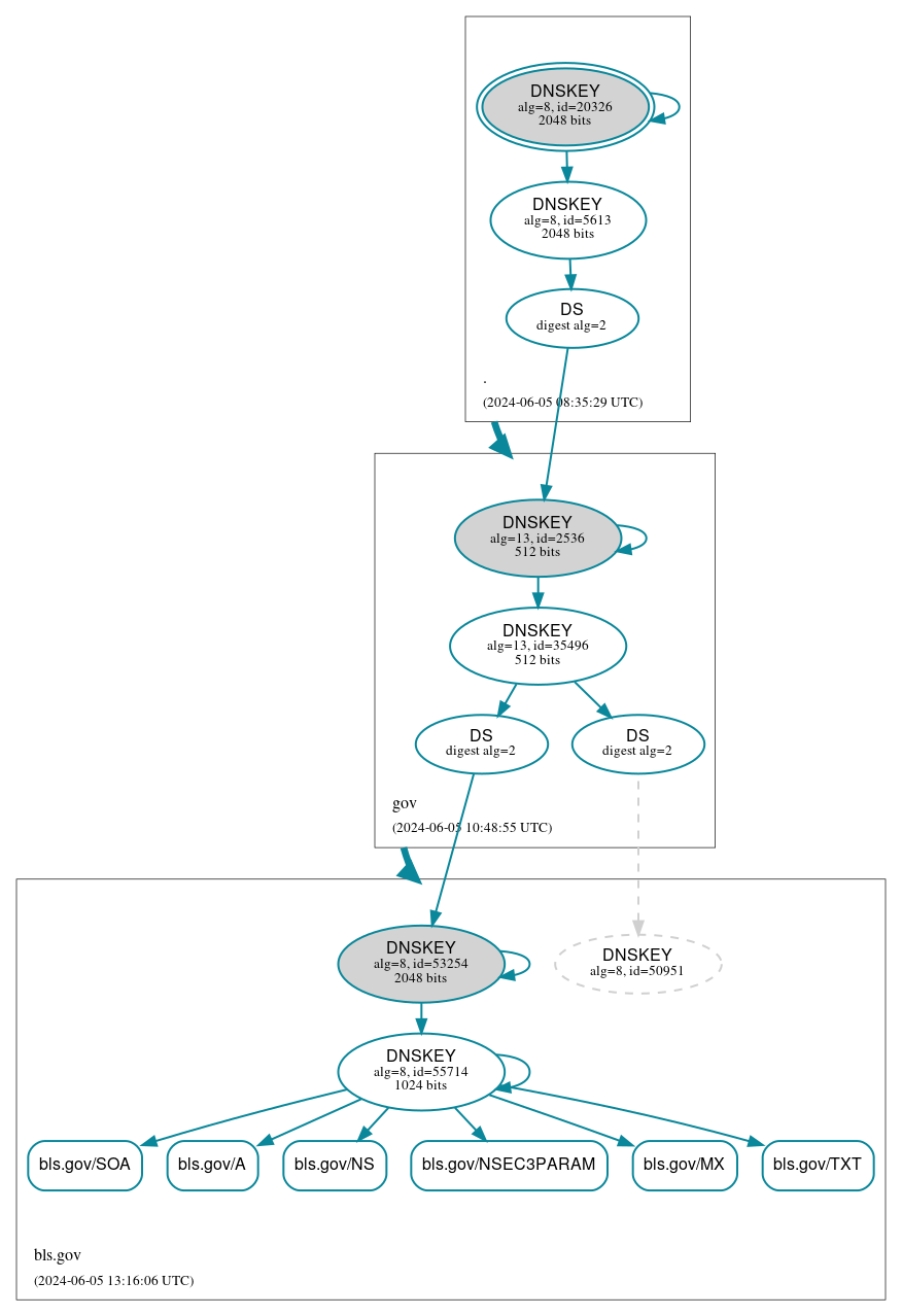 DNSSEC authentication graph