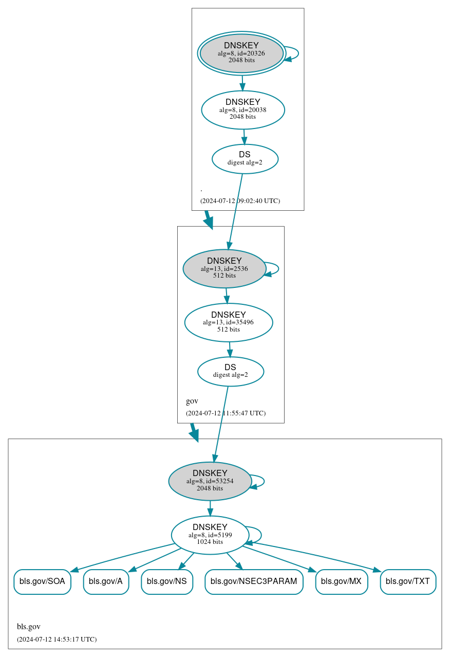 DNSSEC authentication graph