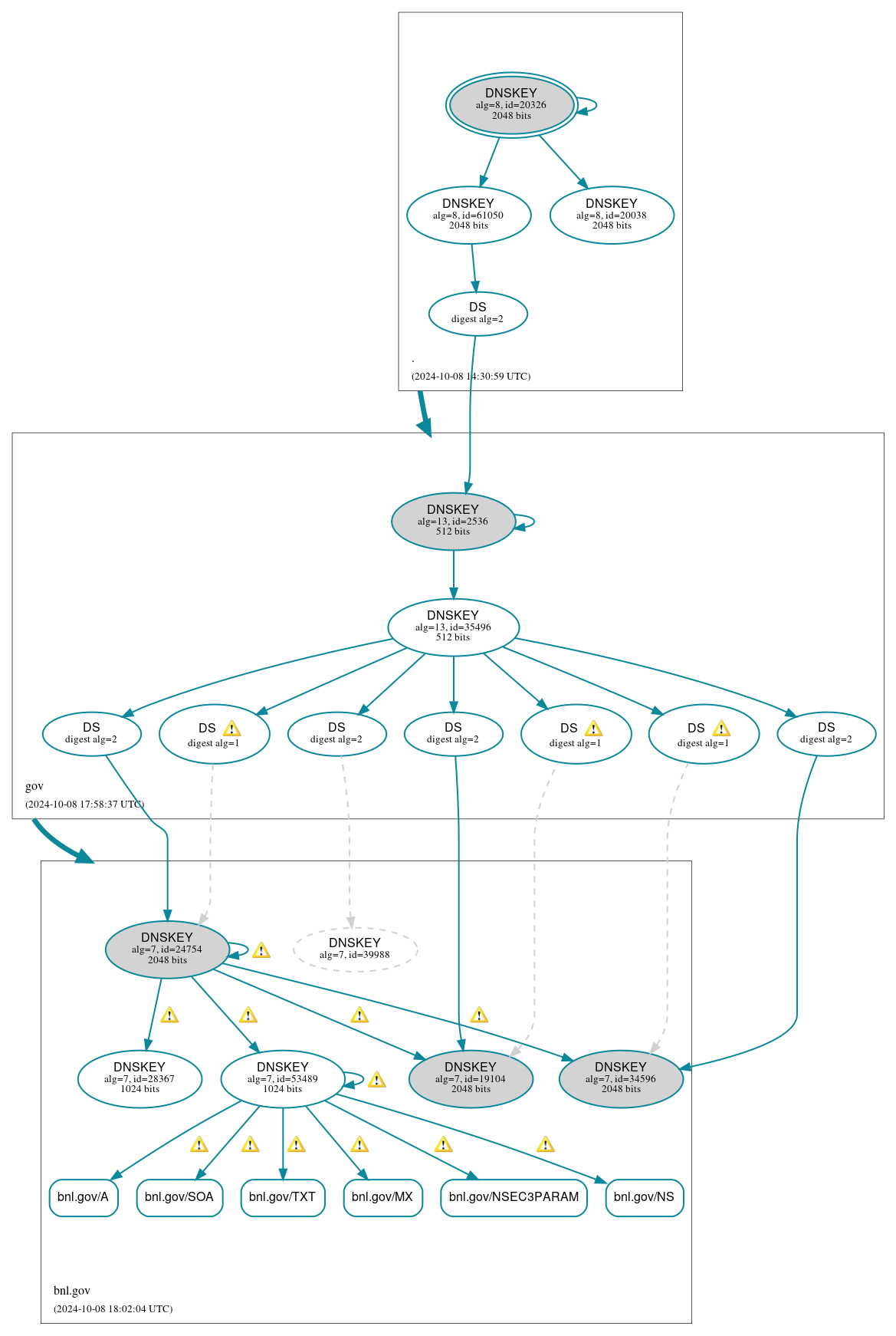 DNSSEC authentication graph