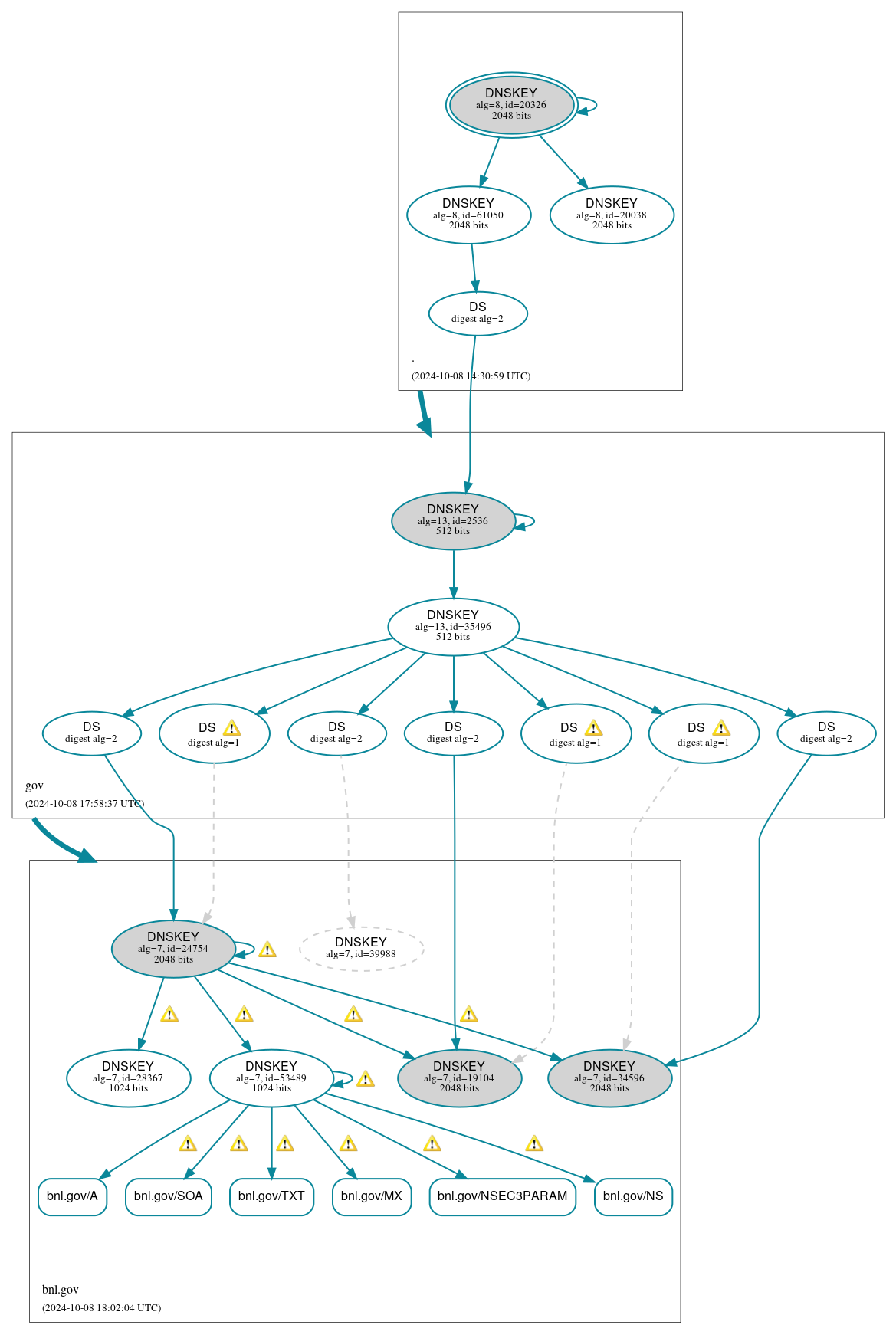 DNSSEC authentication graph