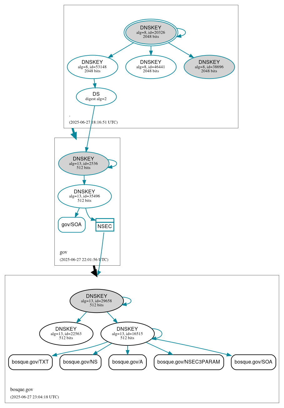 DNSSEC authentication graph