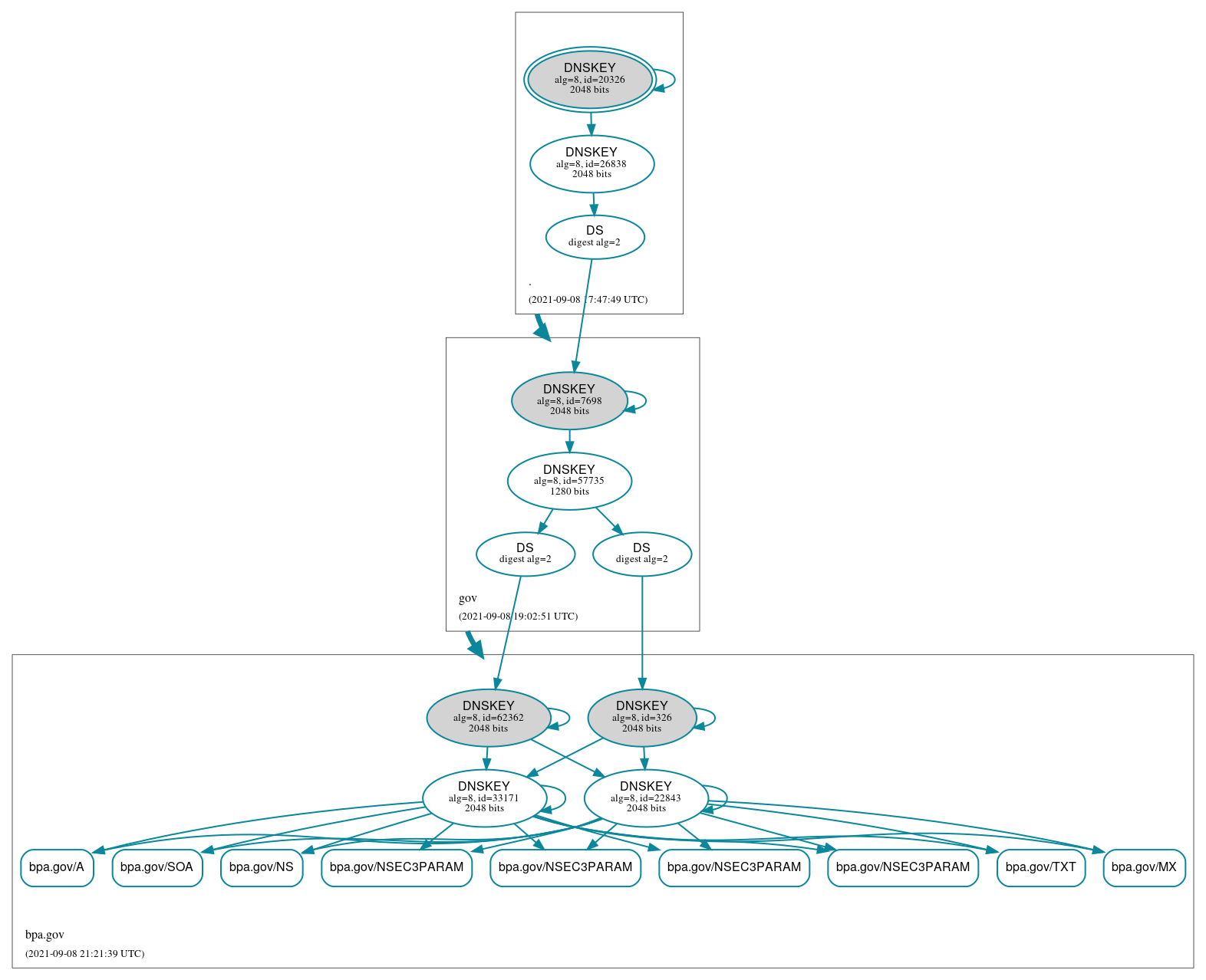 DNSSEC authentication graph