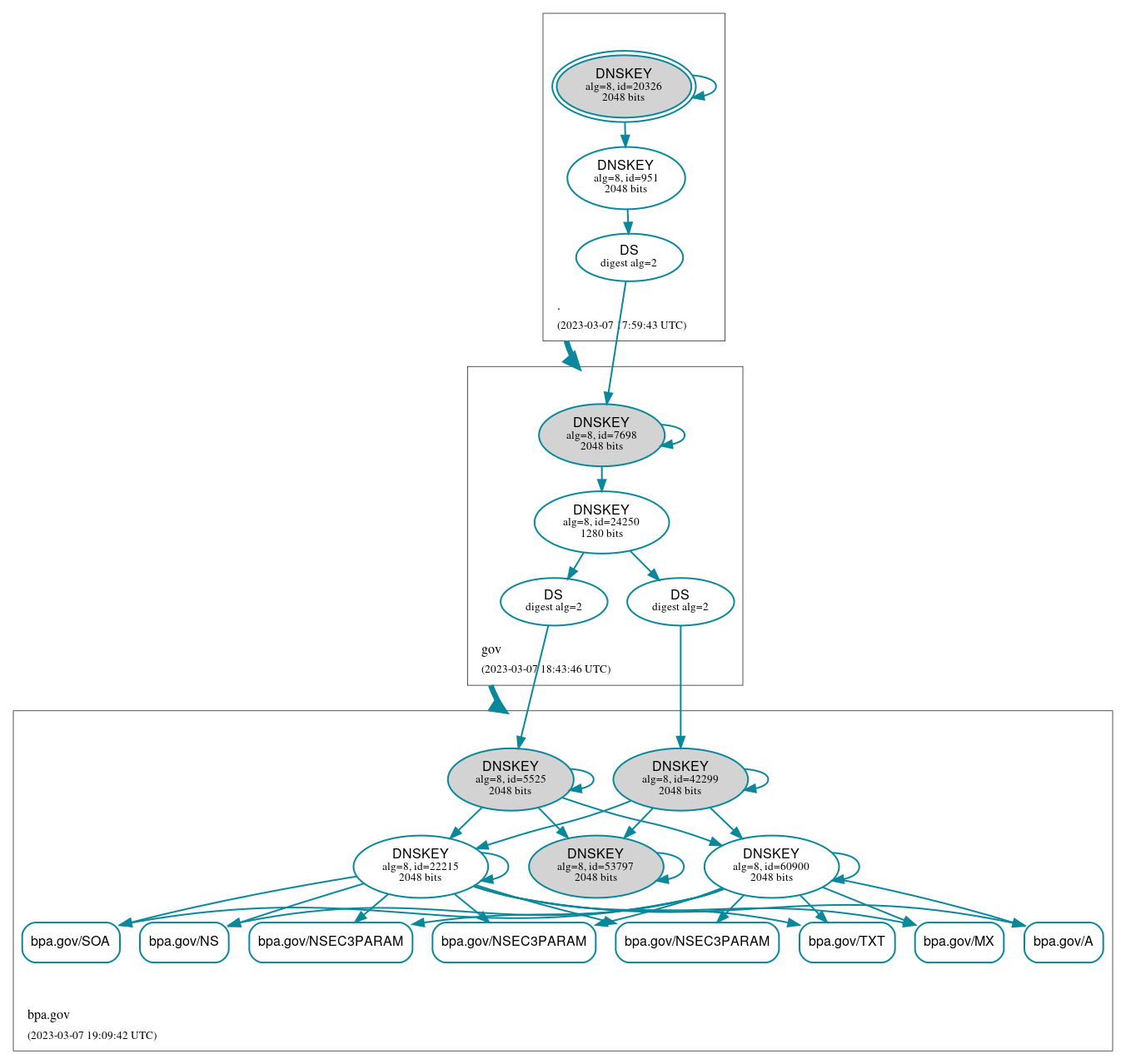 DNSSEC authentication graph