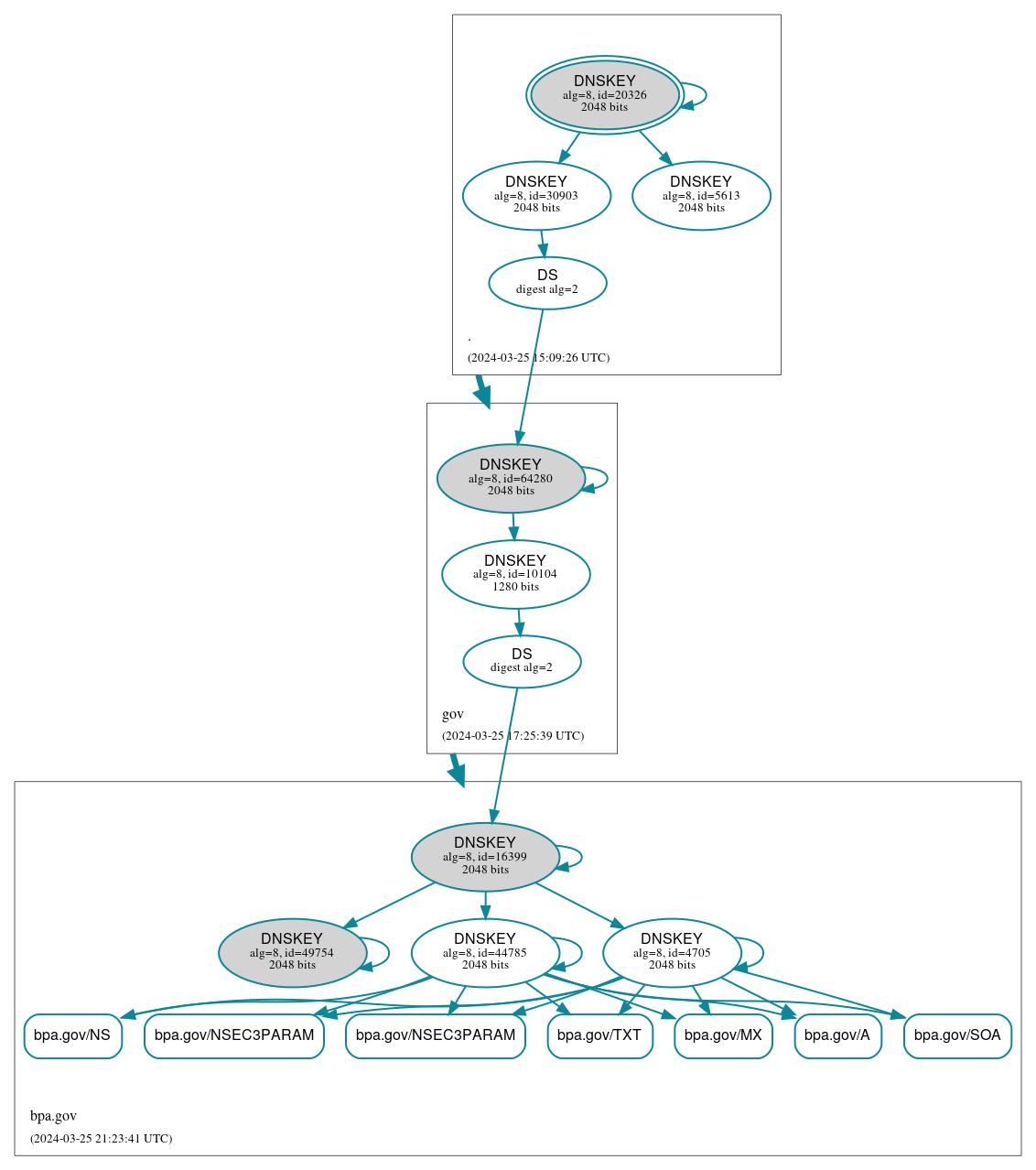 DNSSEC authentication graph