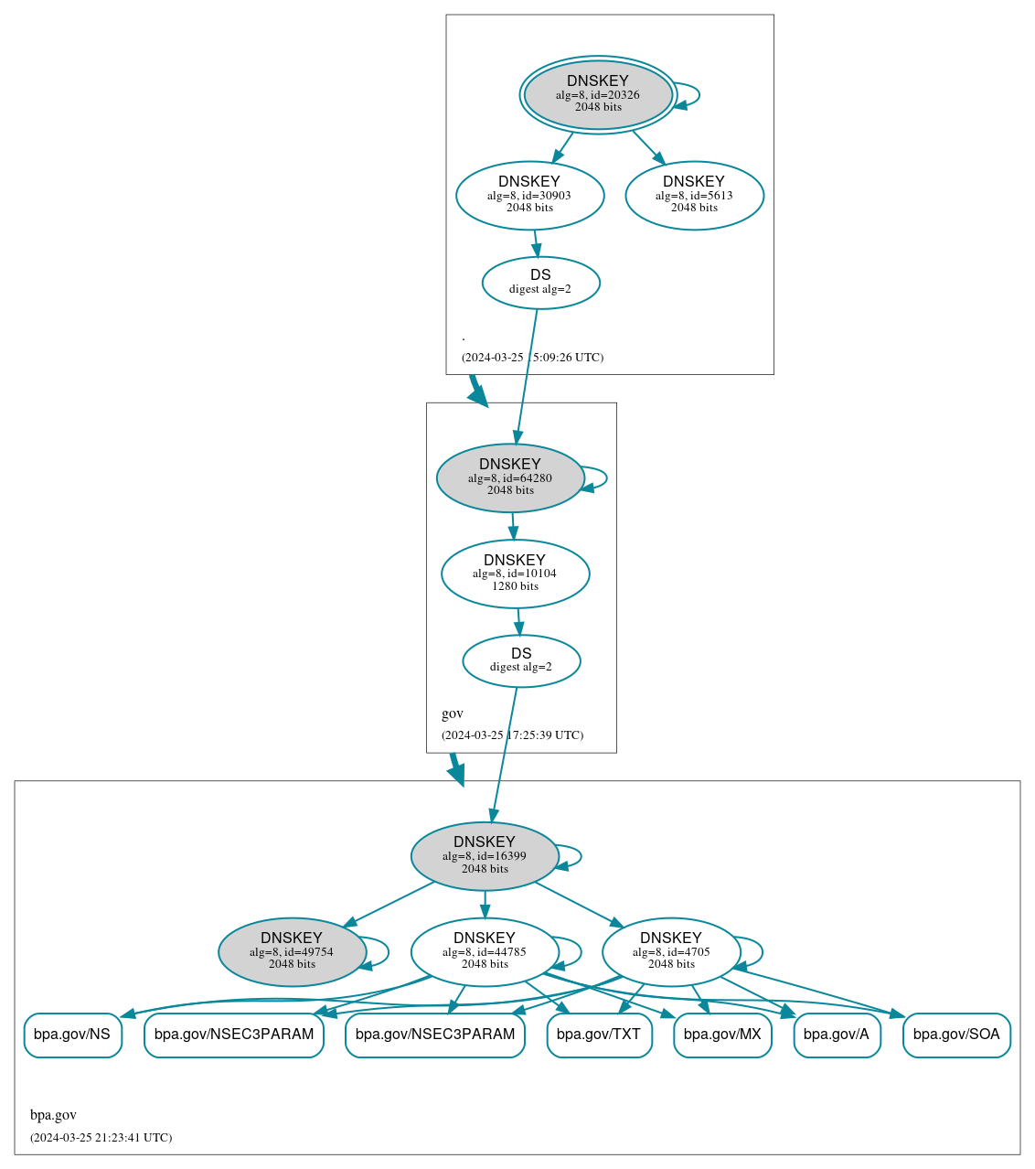 DNSSEC authentication graph