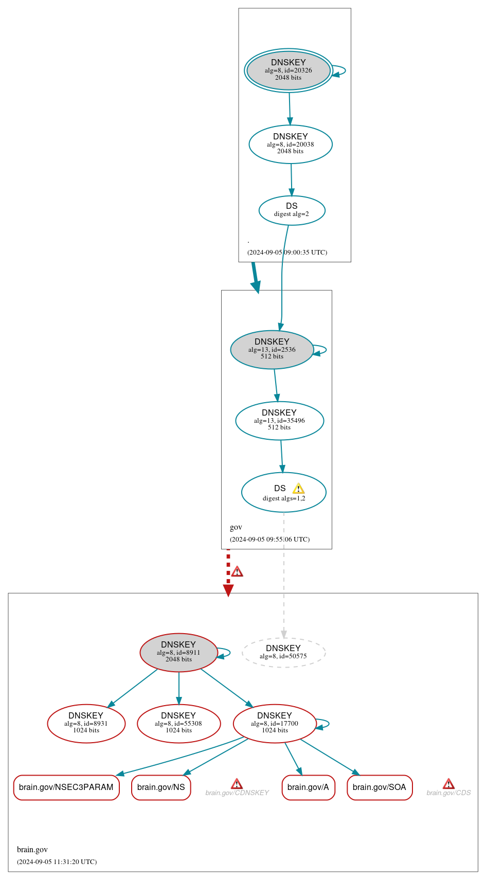 DNSSEC authentication graph