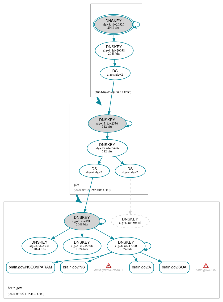 DNSSEC authentication graph