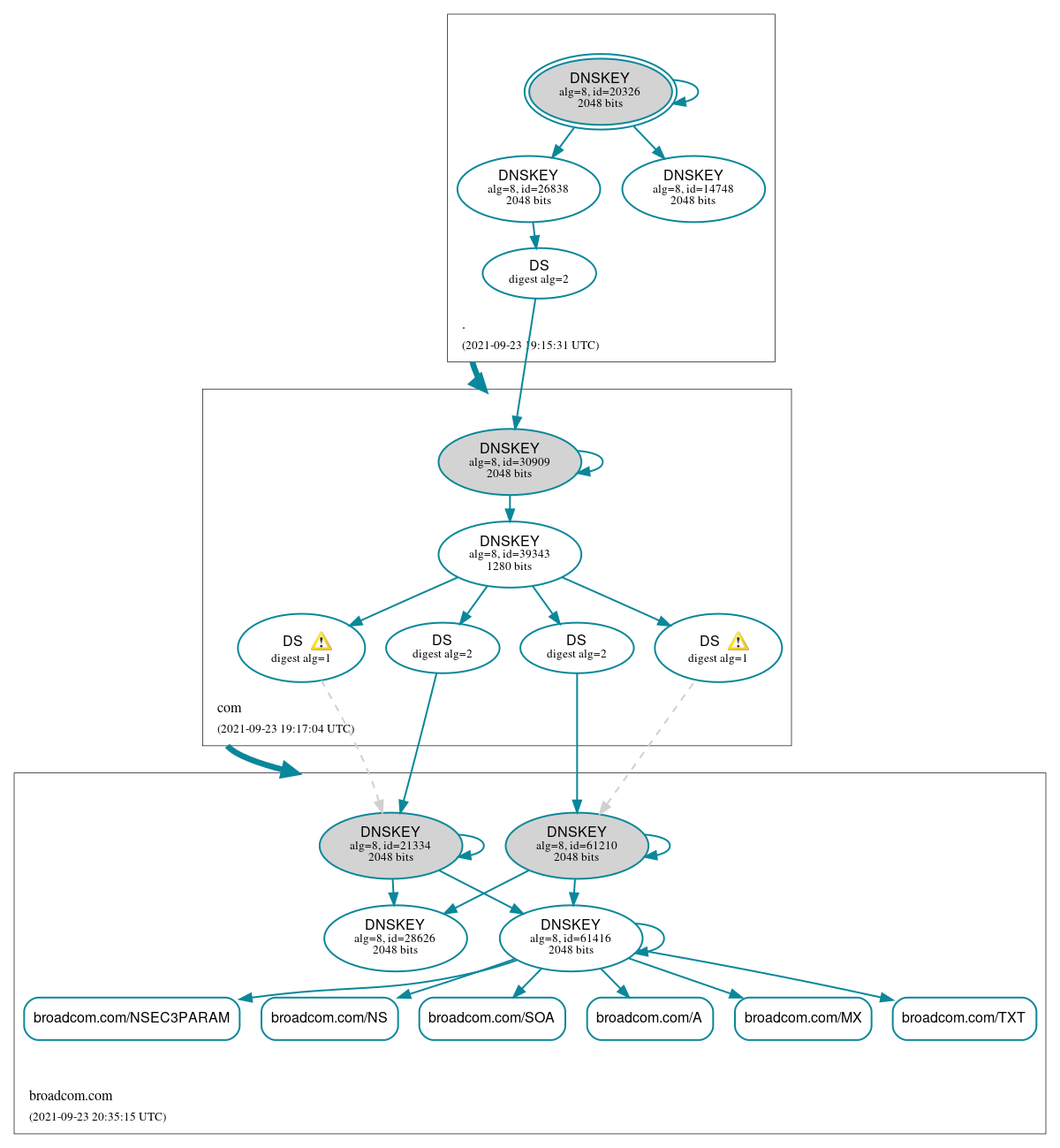 DNSSEC authentication graph