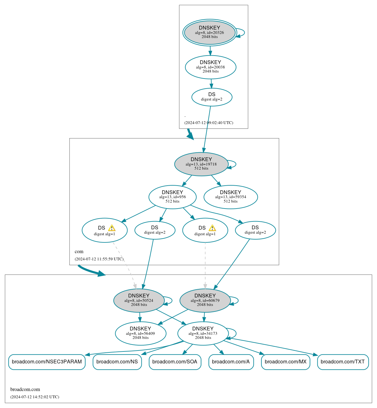 DNSSEC authentication graph