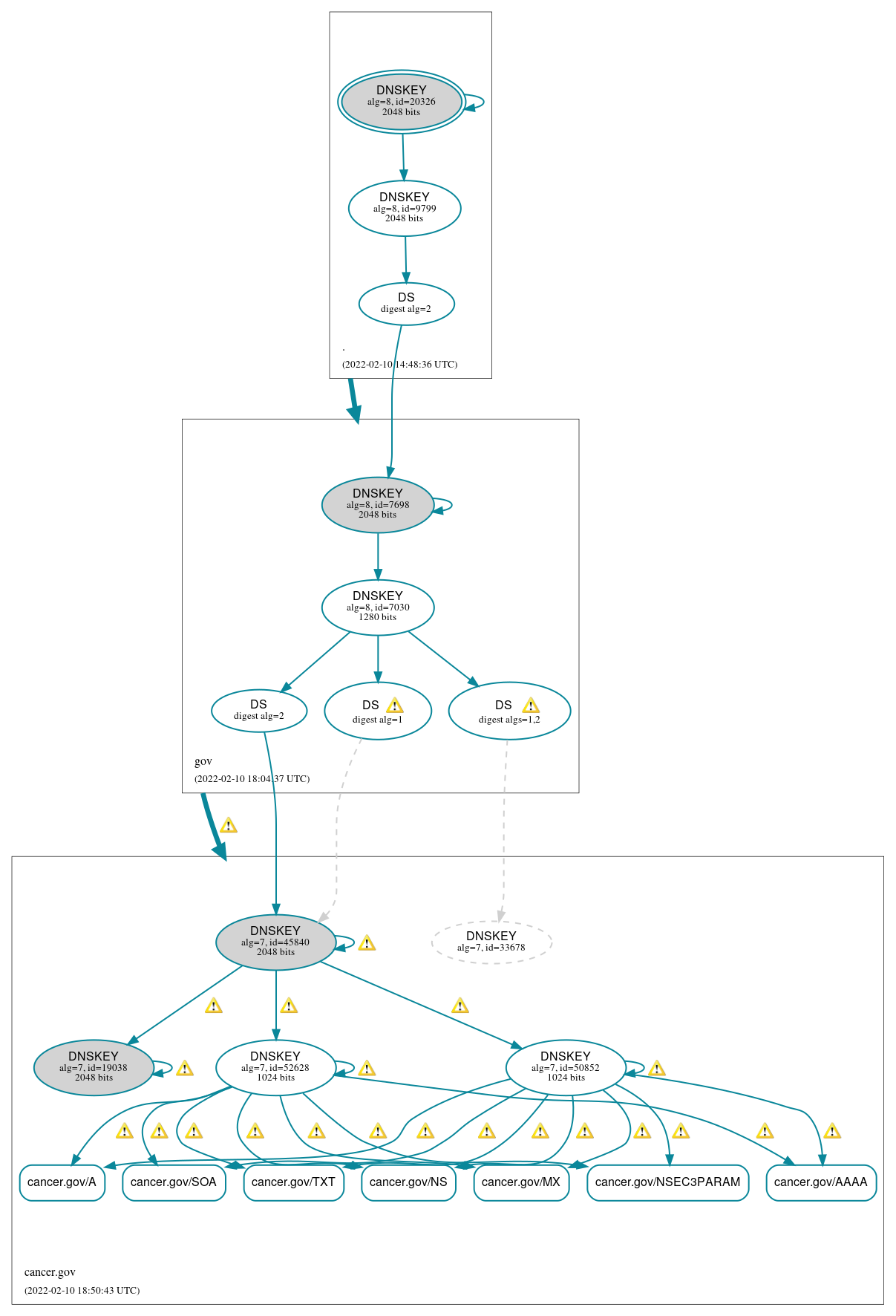 DNSSEC authentication graph