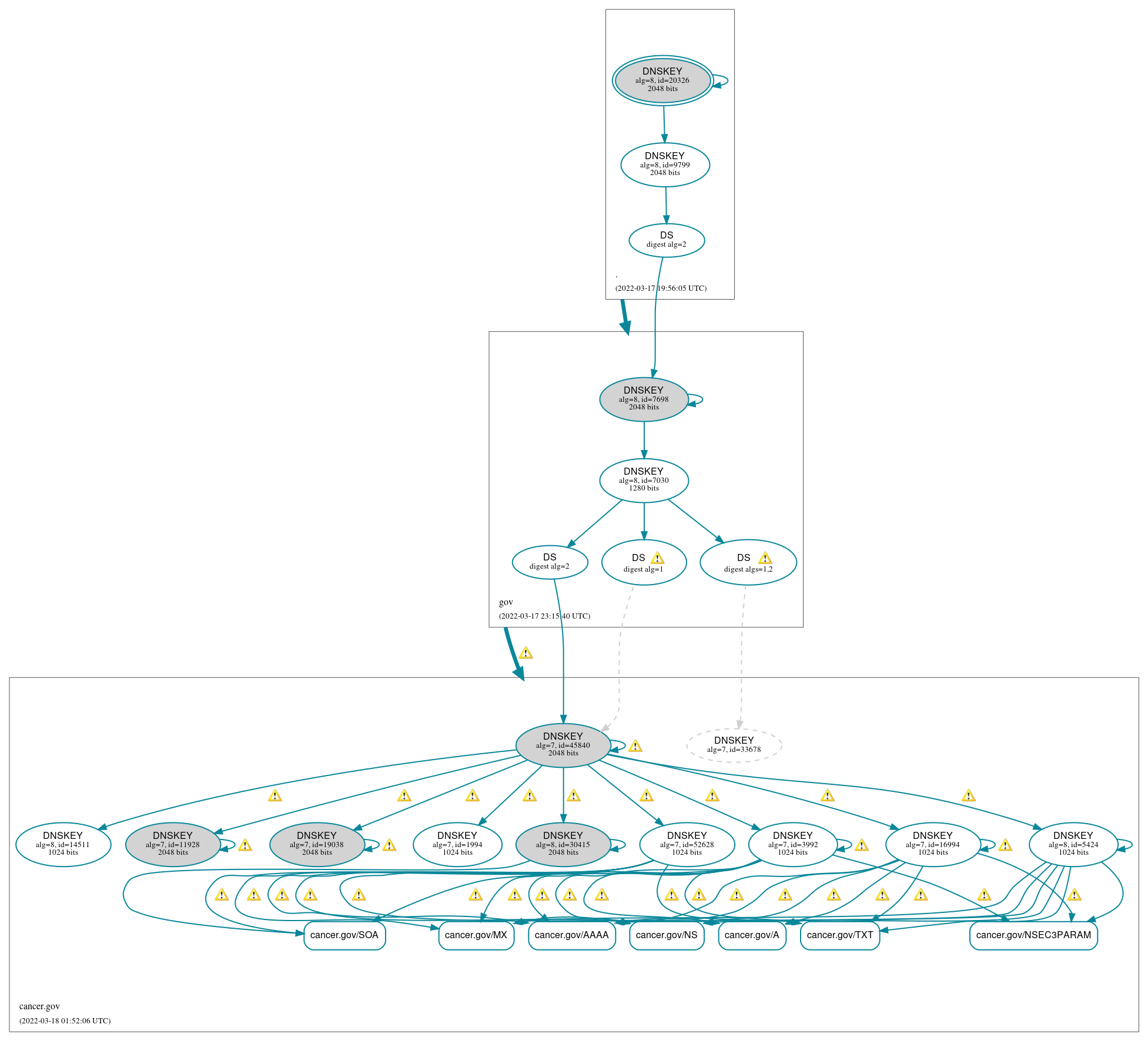 DNSSEC authentication graph