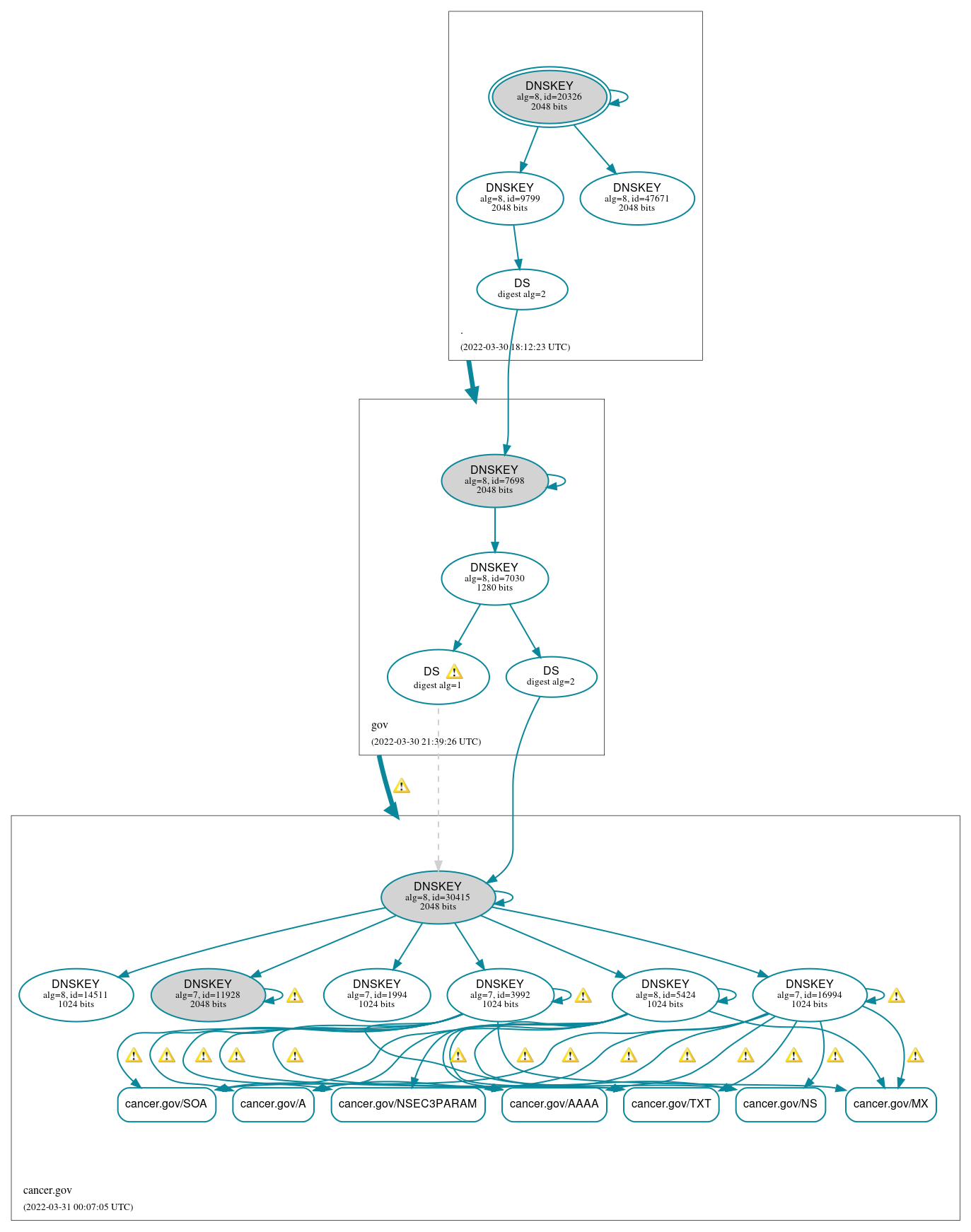 DNSSEC authentication graph