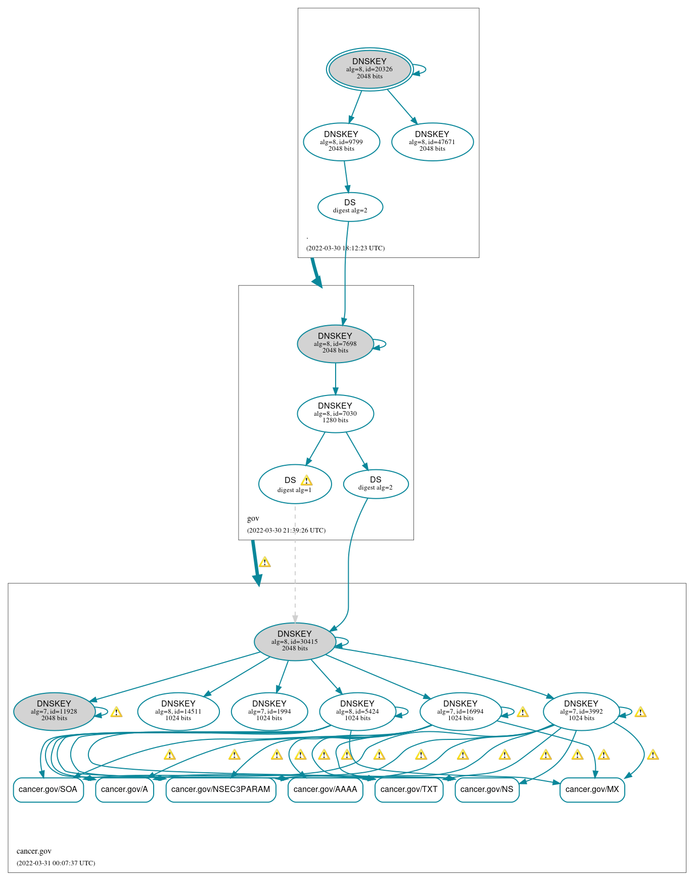 DNSSEC authentication graph