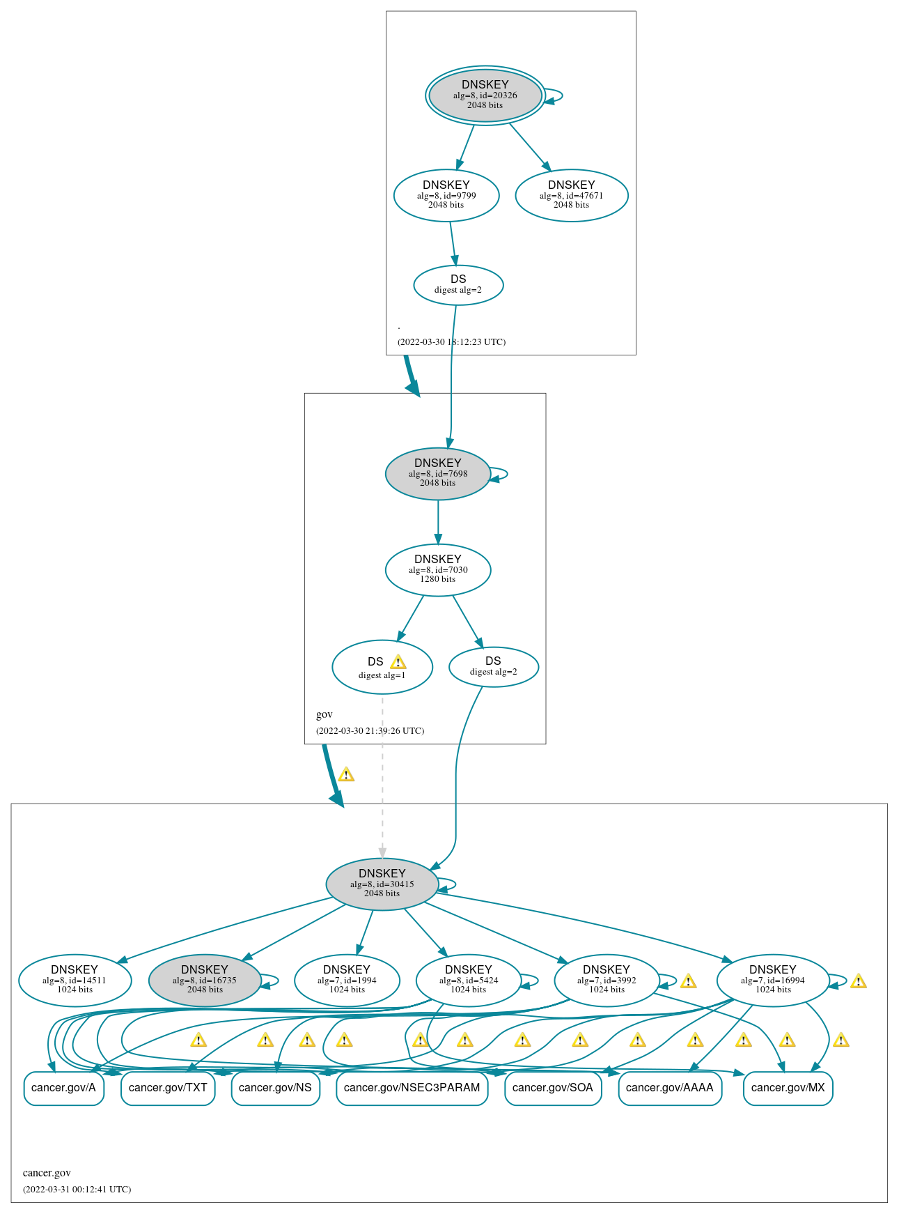 DNSSEC authentication graph