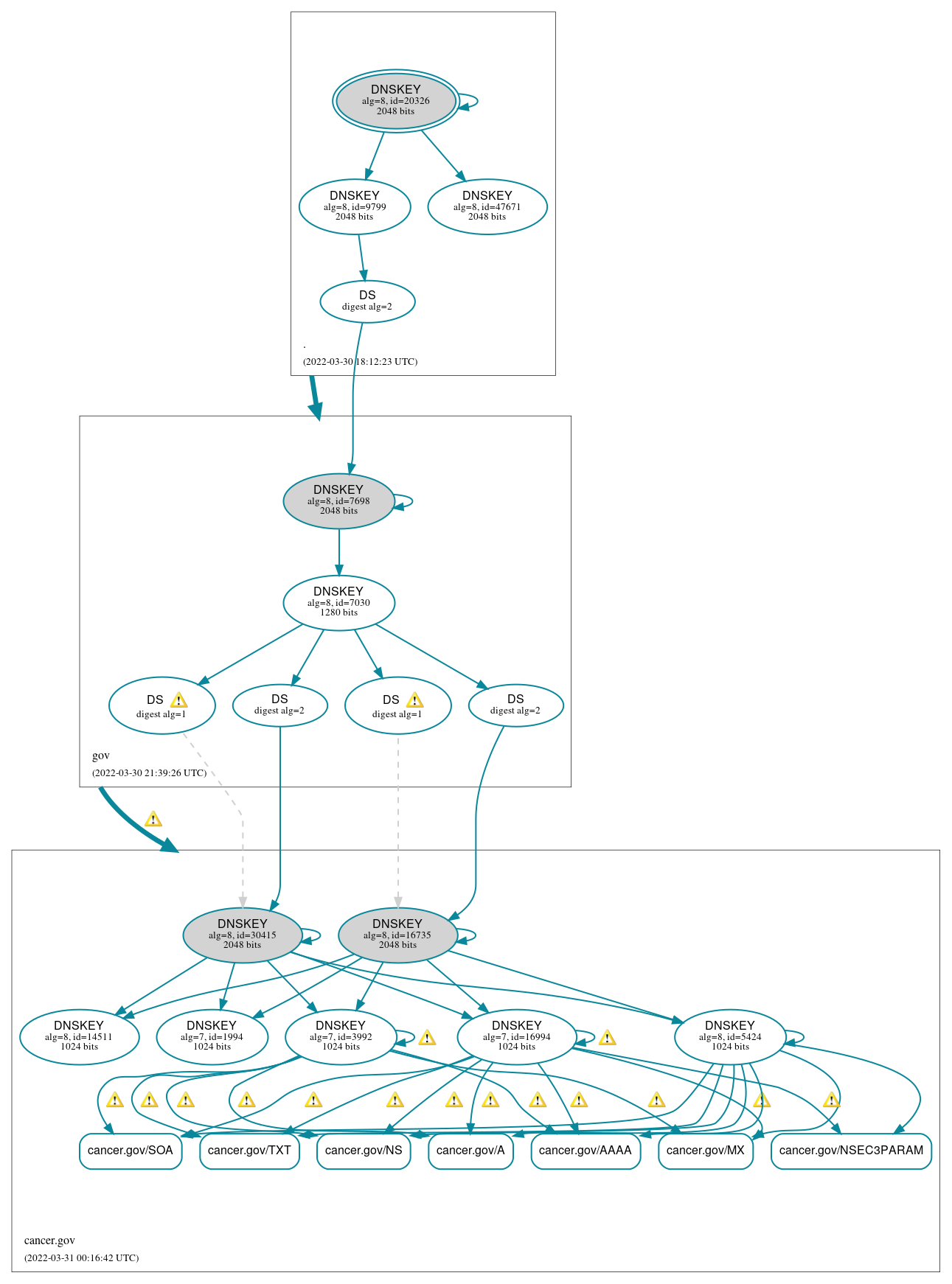 DNSSEC authentication graph