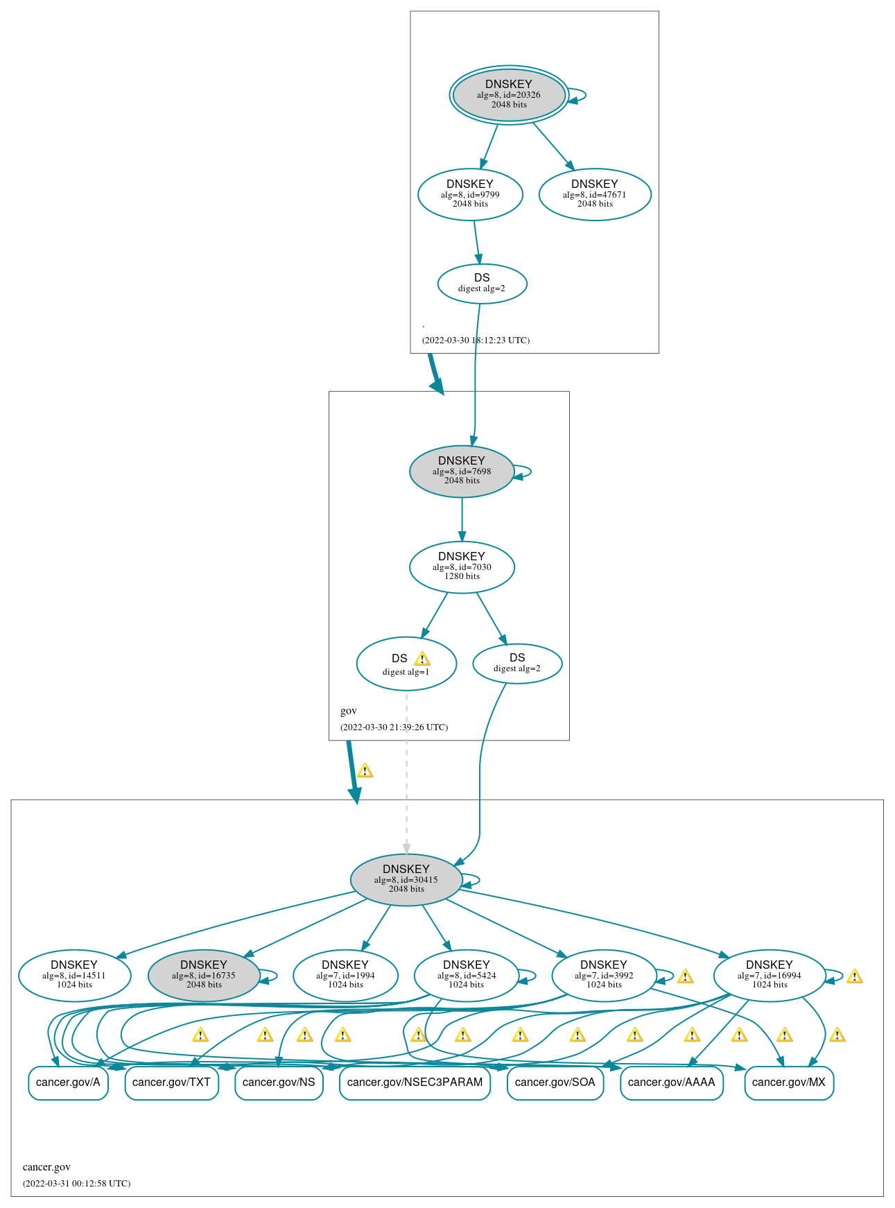 DNSSEC authentication graph