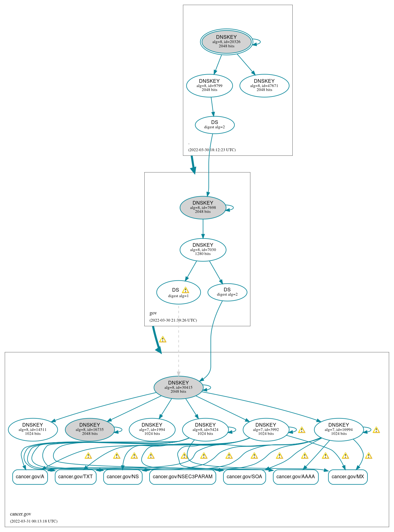 DNSSEC authentication graph