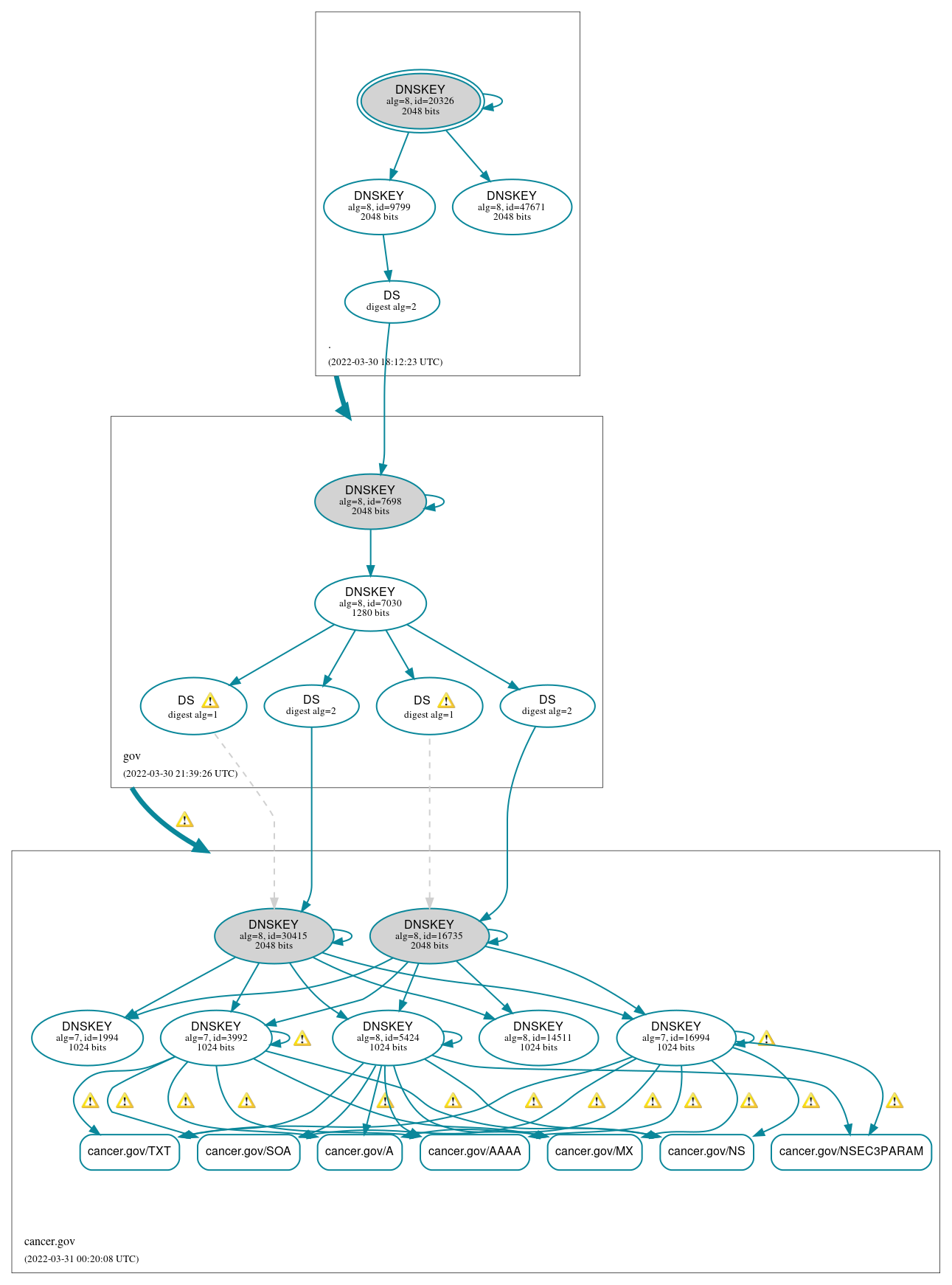 DNSSEC authentication graph