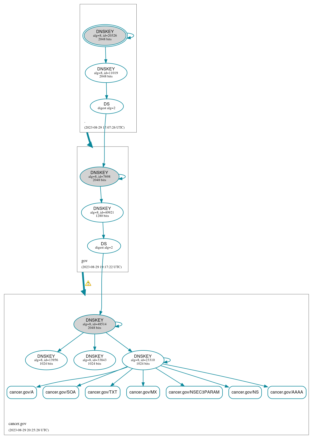 DNSSEC authentication graph