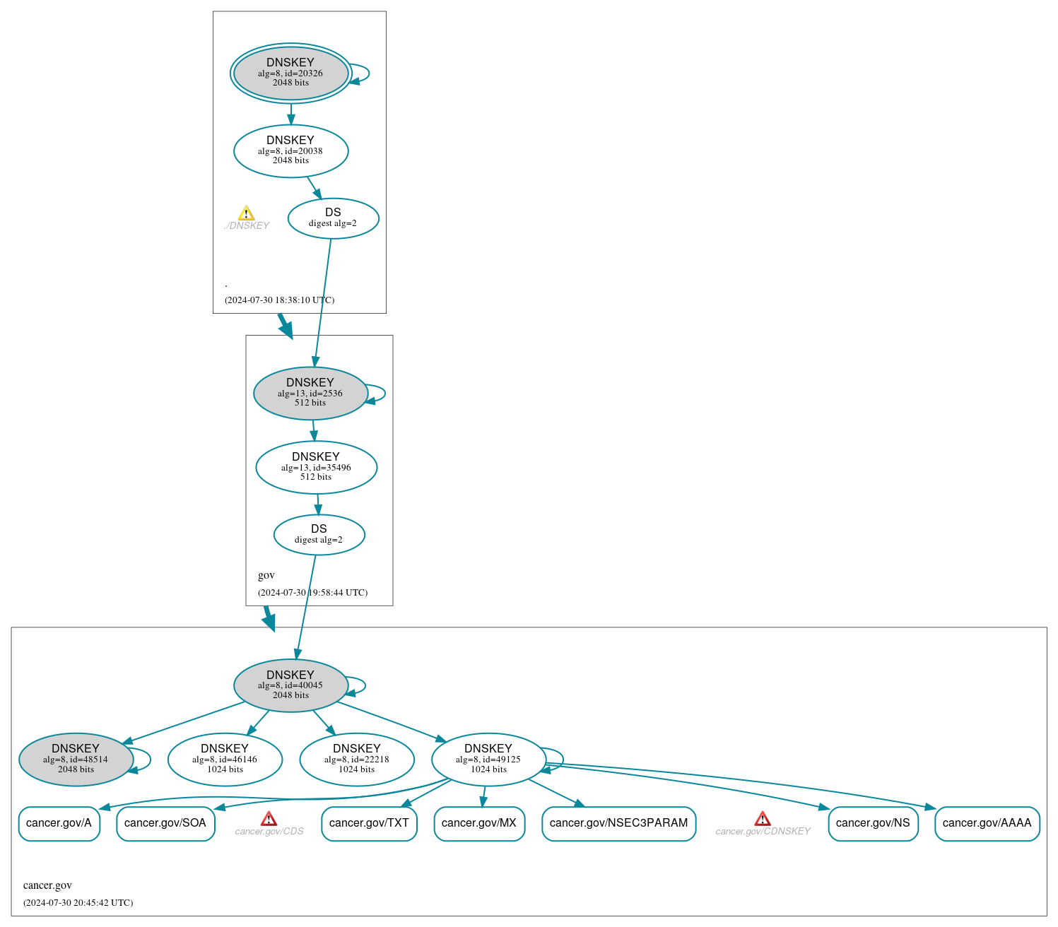 DNSSEC authentication graph