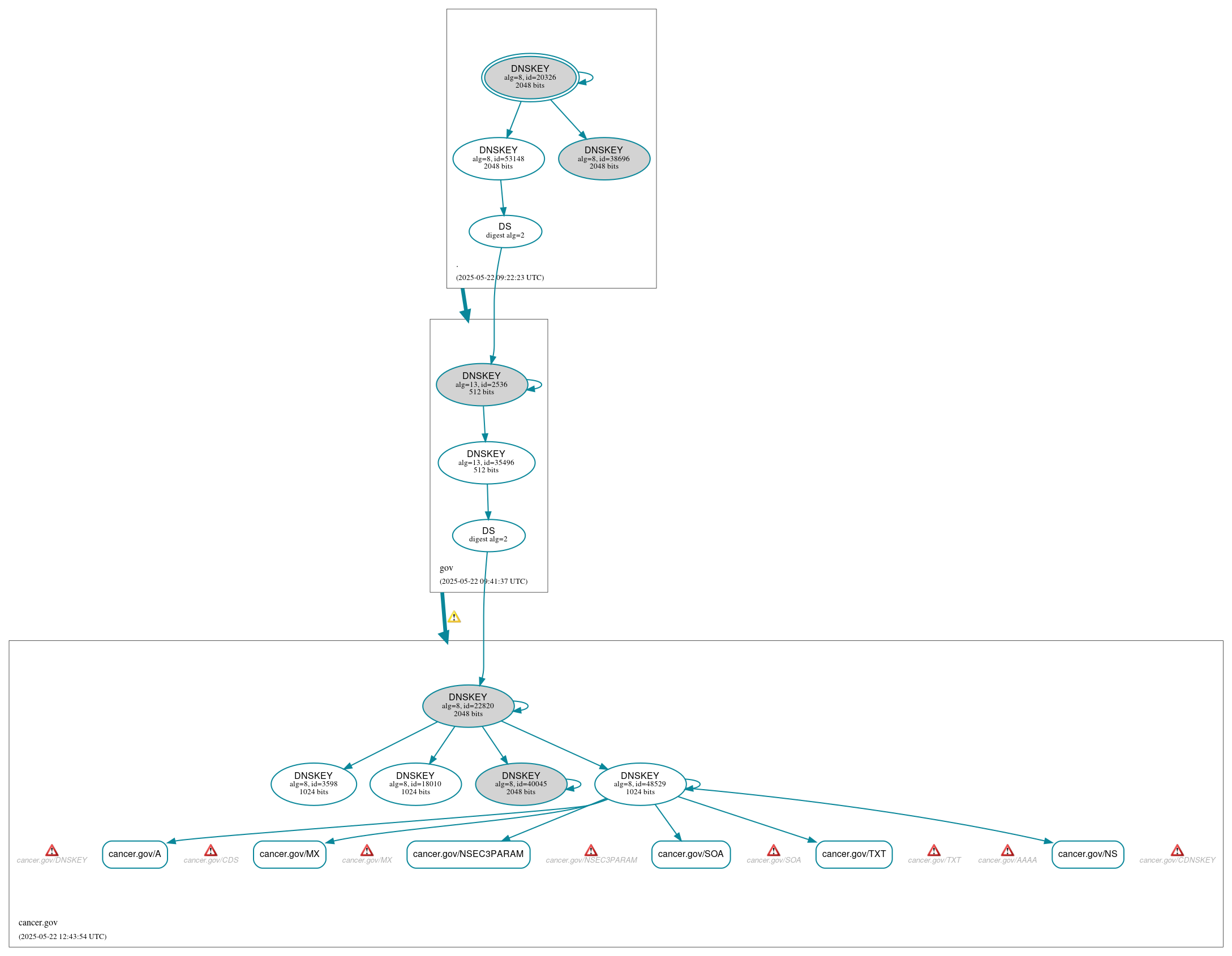 DNSSEC authentication graph