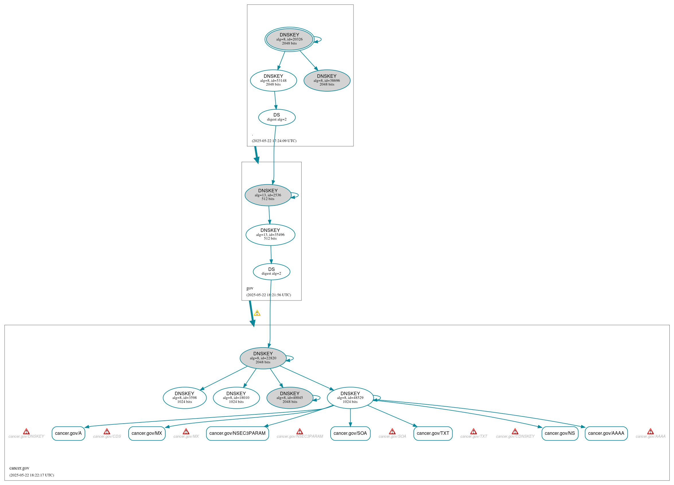 DNSSEC authentication graph