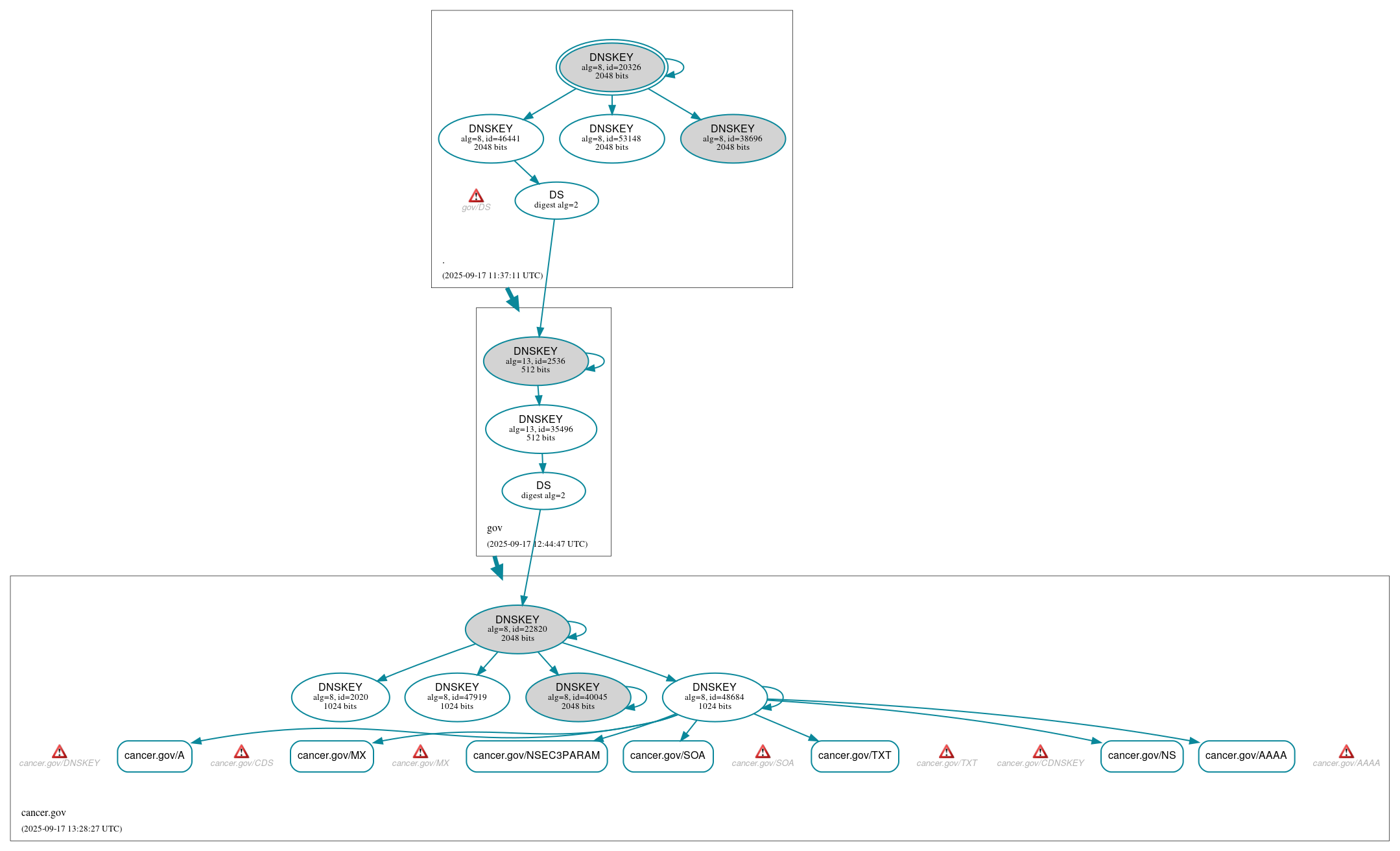 DNSSEC authentication graph