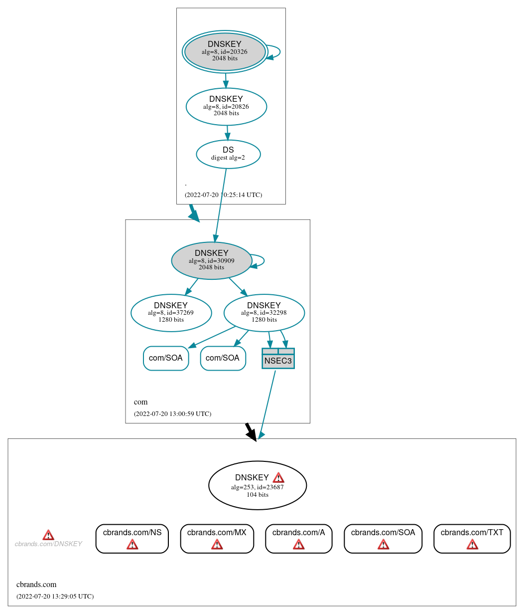 DNSSEC authentication graph