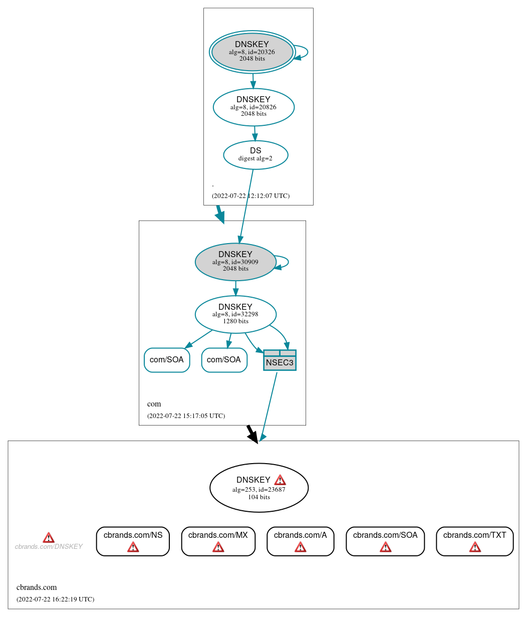 DNSSEC authentication graph