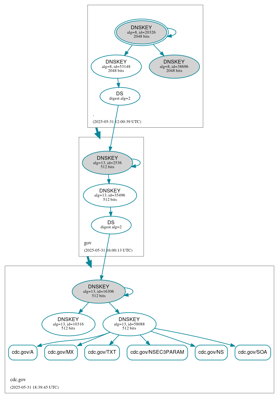 DNSSEC authentication graph