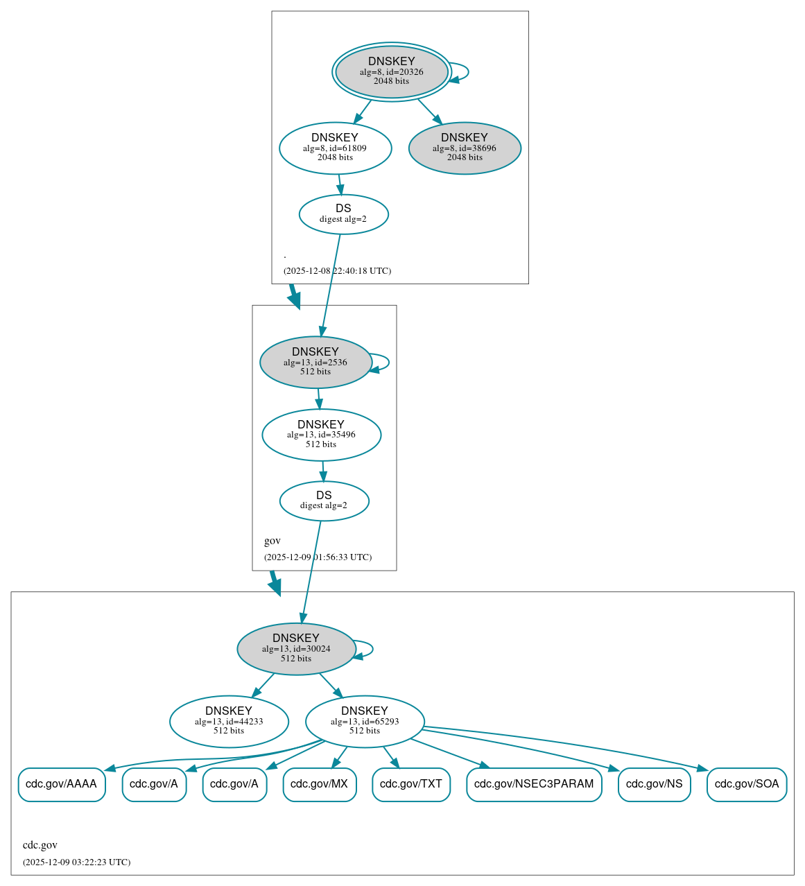 DNSSEC authentication graph