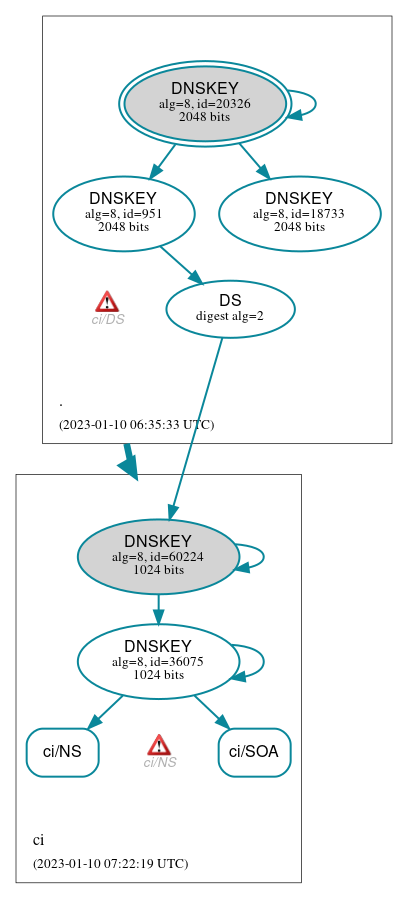 DNSSEC authentication graph