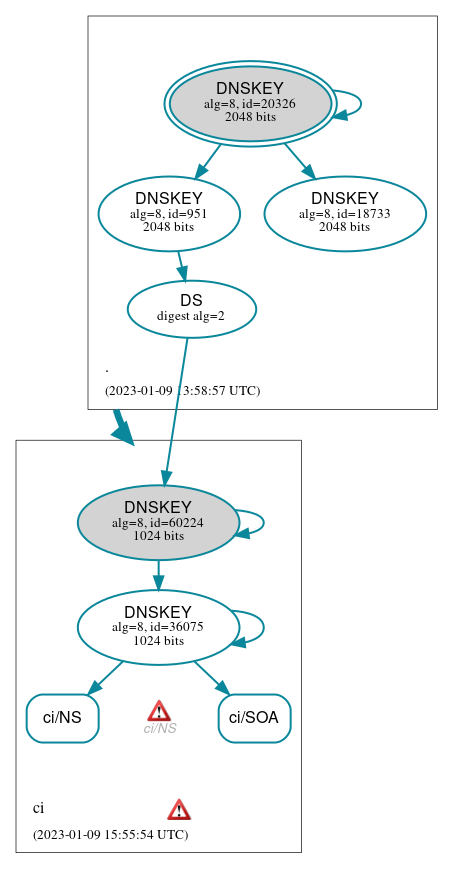 DNSSEC authentication graph