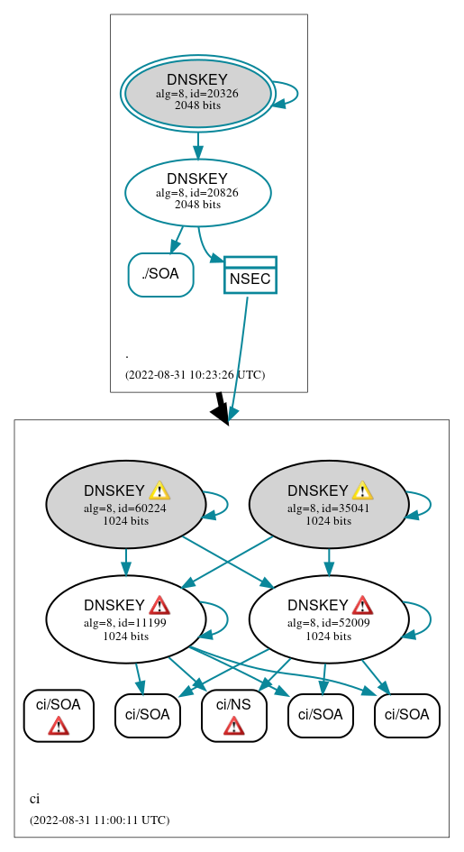 DNSSEC authentication graph