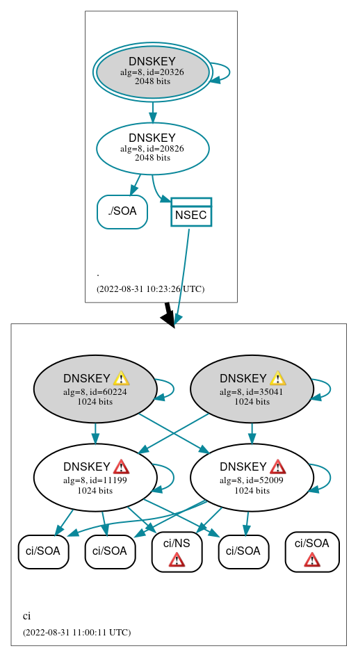 DNSSEC authentication graph