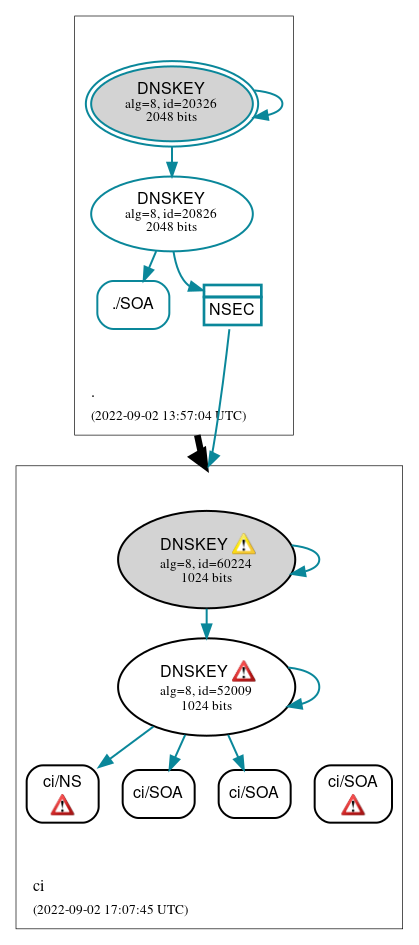 DNSSEC authentication graph