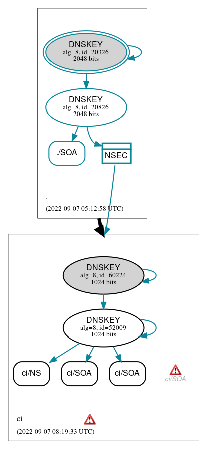 DNSSEC authentication graph