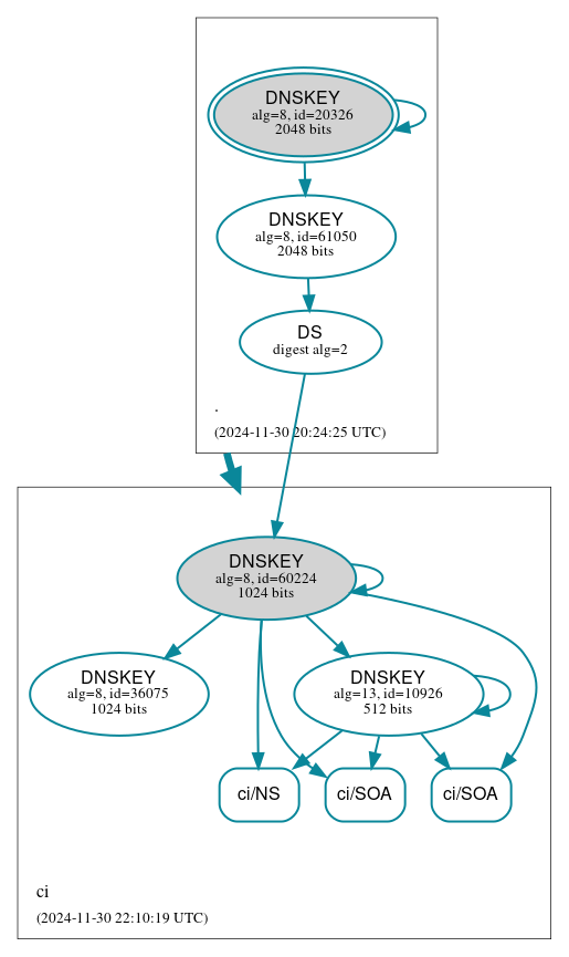 DNSSEC authentication graph