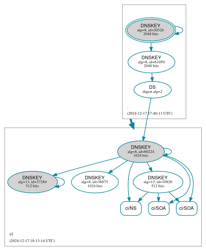 DNSSEC authentication graph