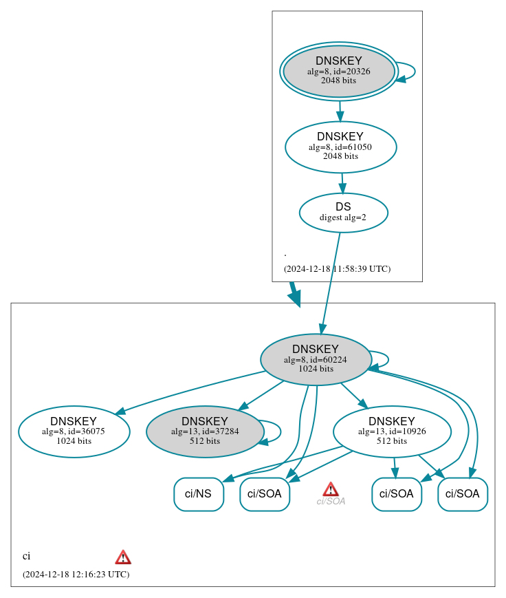 DNSSEC authentication graph