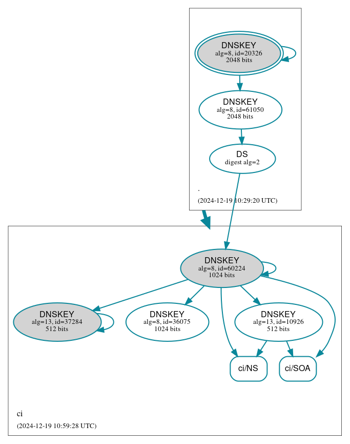 DNSSEC authentication graph