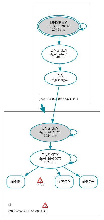 DNSSEC authentication graph