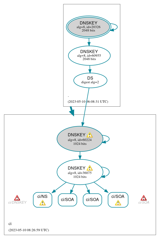 DNSSEC authentication graph