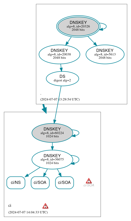 DNSSEC authentication graph