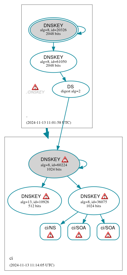 DNSSEC authentication graph