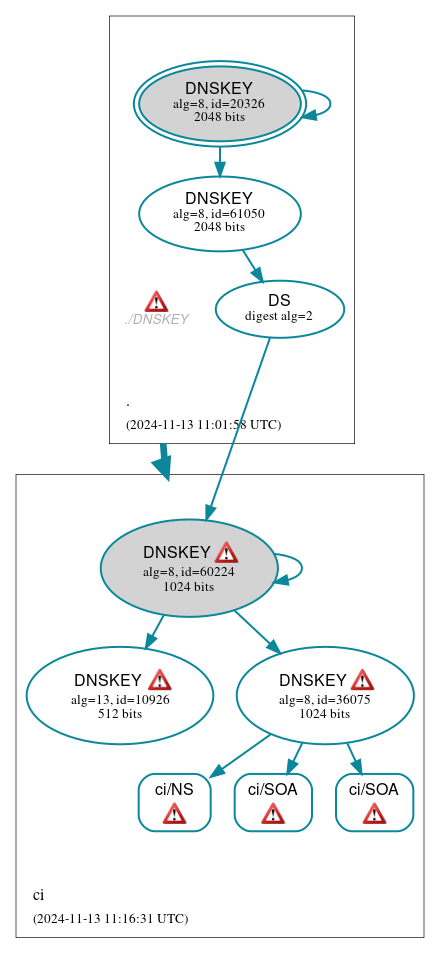 DNSSEC authentication graph