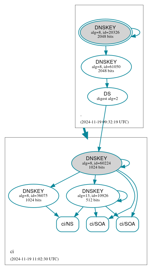 DNSSEC authentication graph