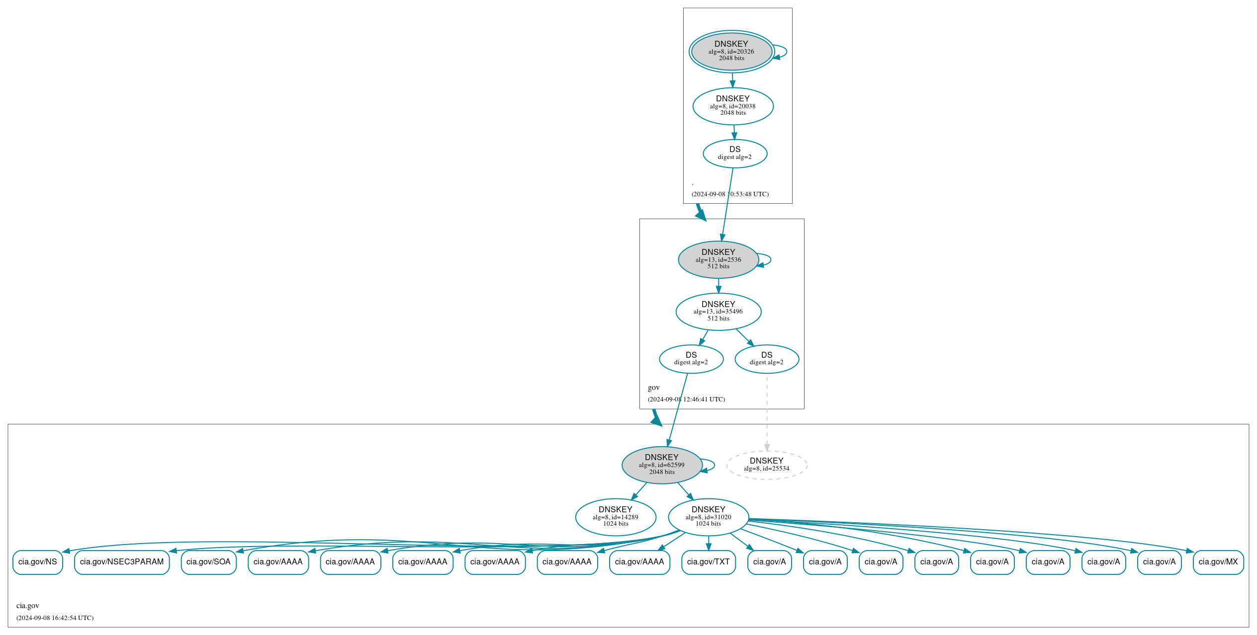 DNSSEC authentication graph