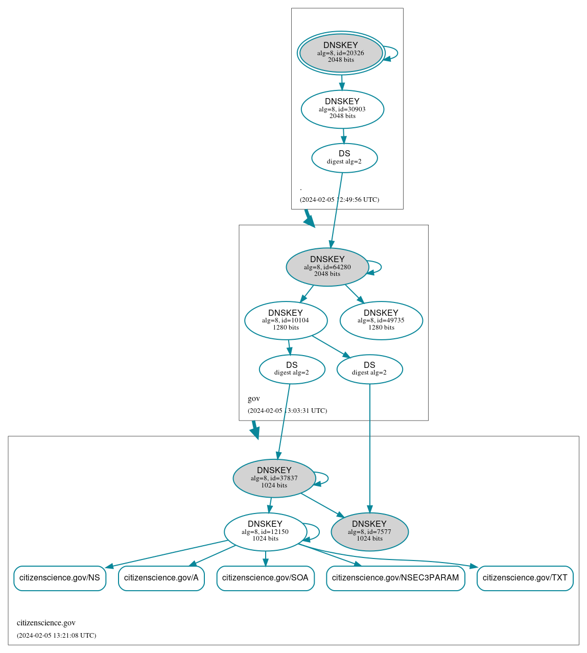 DNSSEC authentication graph